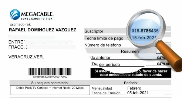 como saber mi numero de suscriptor megacable